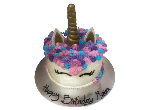 Gold Unicorn Birthday Cake