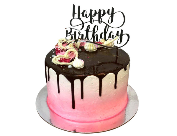 Chocolate Drip Happy Birthday Cake
