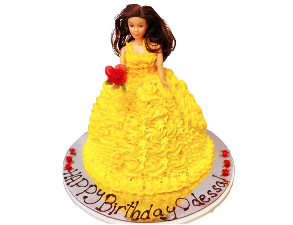 Yellow Barbie Cake