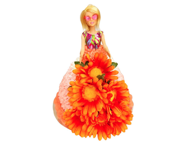 Orange Barbie Birthday Cake