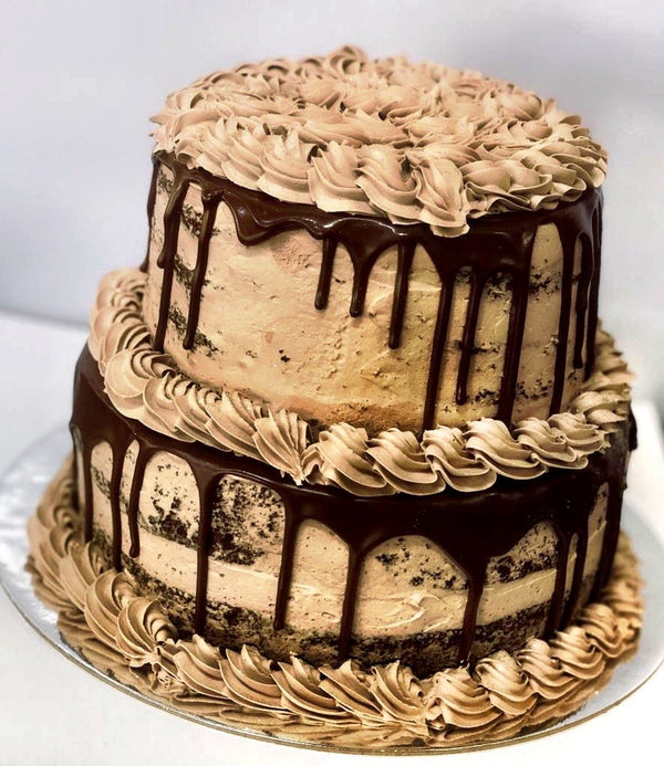 two layered chocolate cake